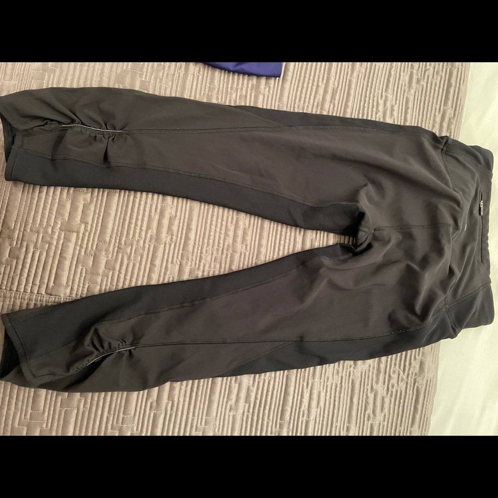 Black Lulu Spandex with Rouching on bottom legs